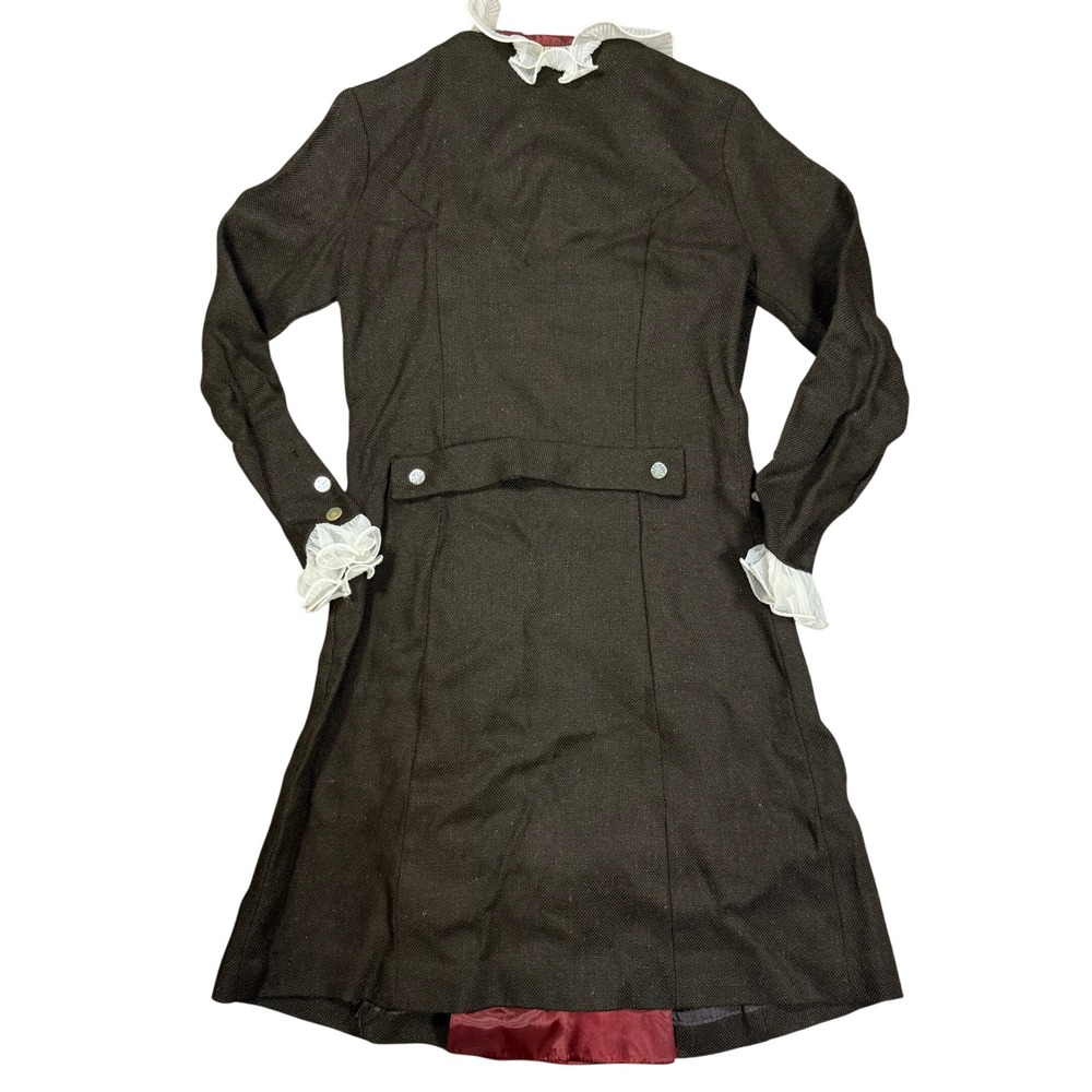 Vintage Piratecore Victorian Ruffle Frock Coat Dress Gothic Whimsigoth Women S/M - Picture 9 of 9